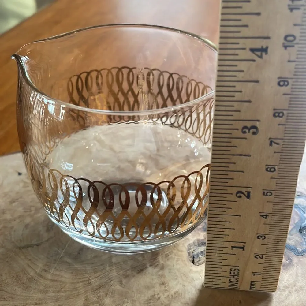 Vintage Roly Poly Pitcher with Gold Swirls